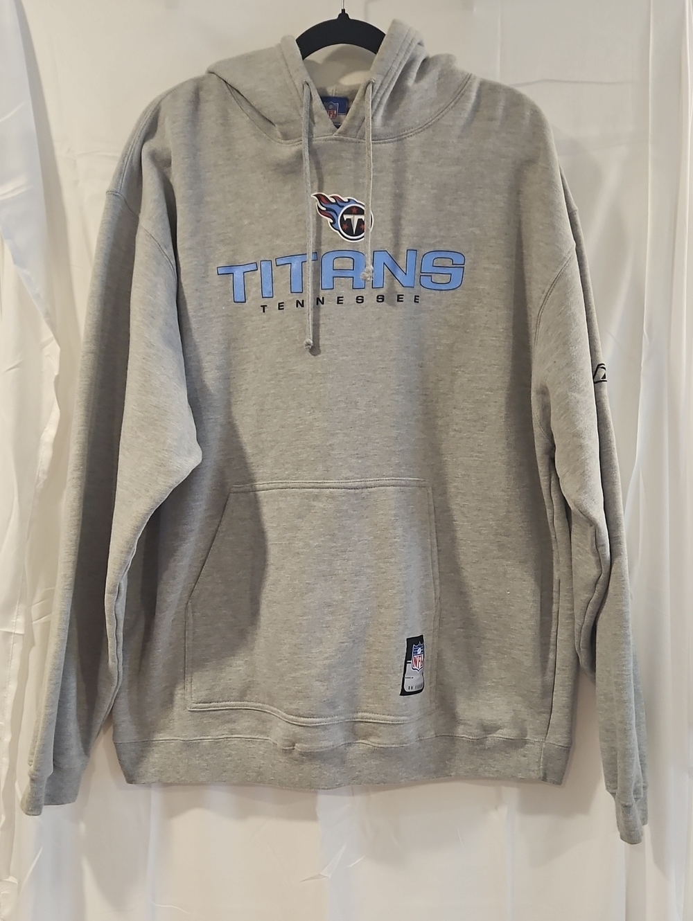 Reebok Gray Tennessee Titans Crewneck Hoodie with Blue Logo